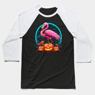 Flamingo Halloween Baseball T-Shirt